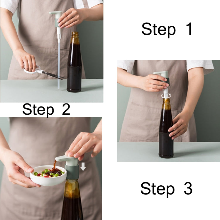 2 PCS Oyster Sauce Bottle Nozzle Pump Head Household Fuel Bottle Squeezer, Specification: Large (Warm Gray)