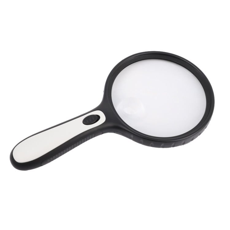 HY130 Hand-Held With LED Lamp 3 Times 130mm Big Mirror Old Man Reading Repair HD Magnifier