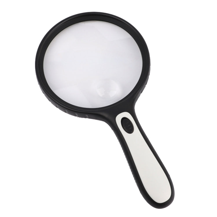 HY130 Hand-Held With LED Lamp 3 Times 130mm Big Mirror Old Man Reading Repair HD Magnifier