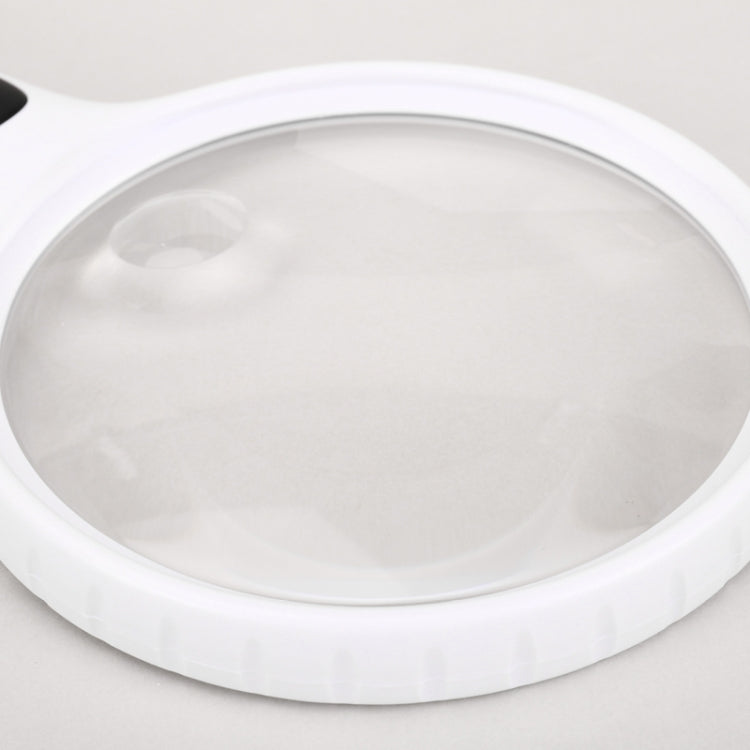 HY130 Hand-Held With LED Lamp 3 Times 130mm Big Mirror Old Man Reading Repair HD Magnifier