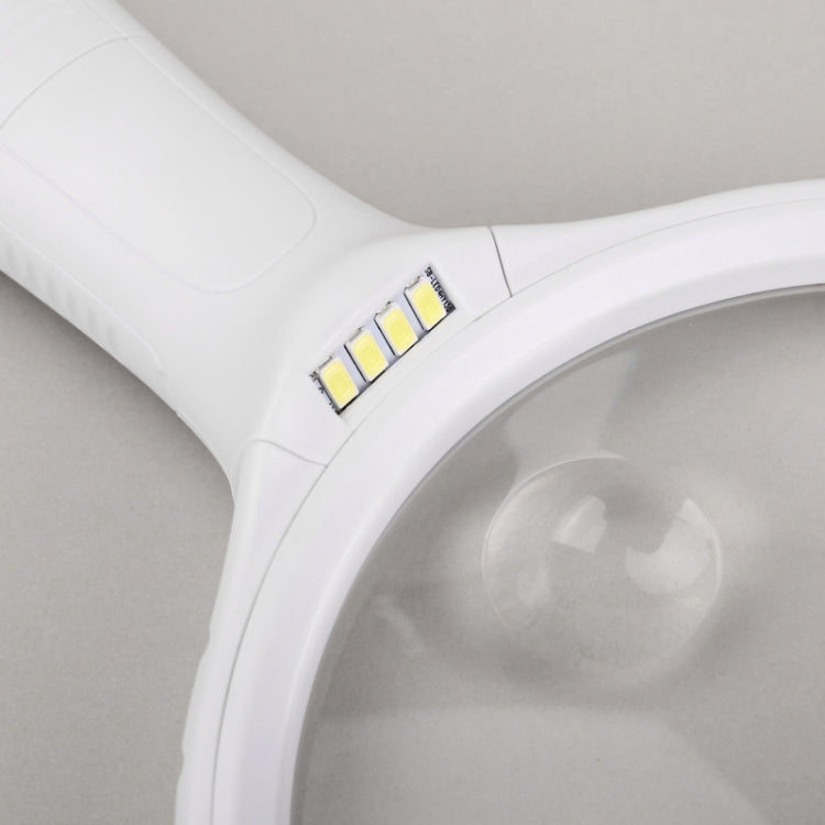 HY130 Hand-Held With LED Lamp 3 Times 130mm Big Mirror Old Man Reading Repair HD Magnifier