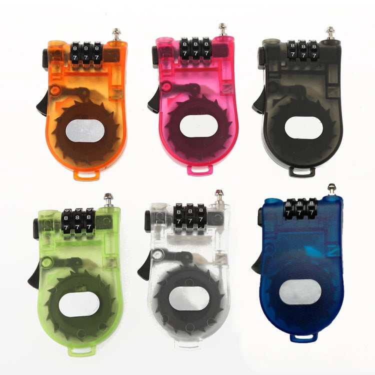 2 PCS CH-31 3-Digit Travel ABS Plastic Transparent Password Lock 110cm Telescopic Wire Lock(Color Random Delivery)