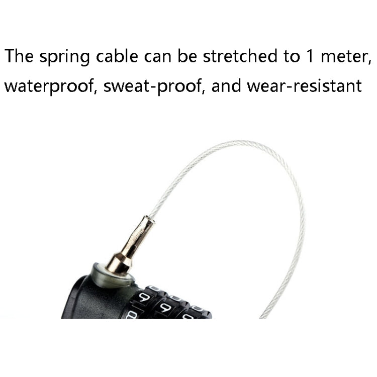 2 PCS CH-31 3-Digit Travel ABS Plastic Transparent Password Lock 110cm Telescopic Wire Lock(Color Random Delivery)