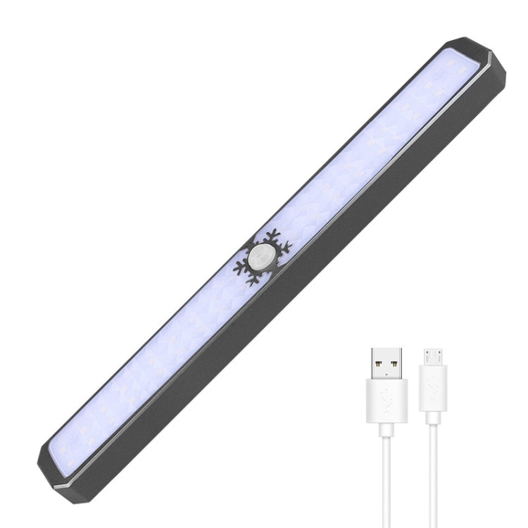LED Intelligent Human Body Sensor Light USB Free Wiring Long Cabinet Wardrobe Light, Light color: Graphite 1 x Lamp