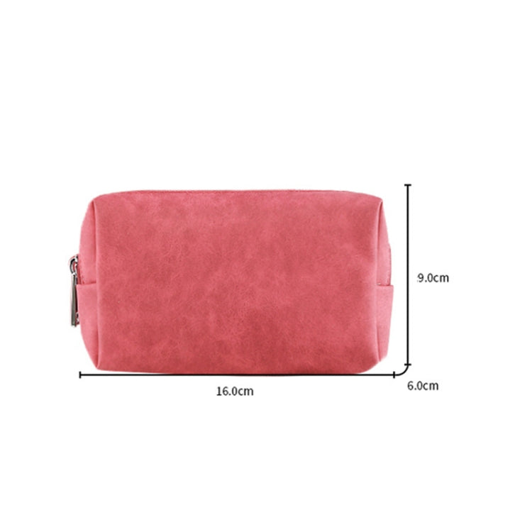 2 PCS  Portable Digital Accessory Leather Bag Single Layer Storage Bag, Colour: Sheepskin (Red)