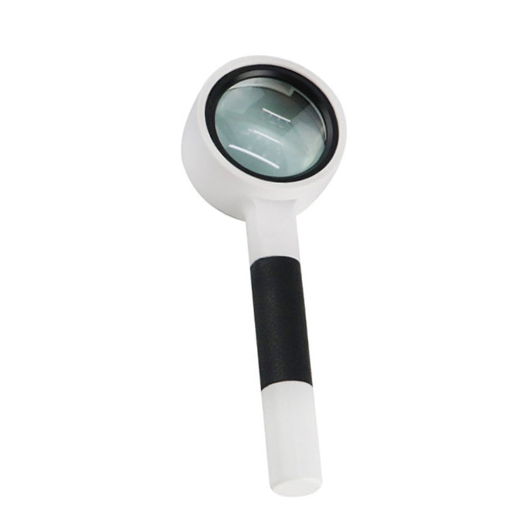 Hand-Held Reading Magnifier Glass Lens Anti-Skid Handle Old Man Reading Repair Identification Magnifying Glass, Specification: 37mm 16 Times (Black White)