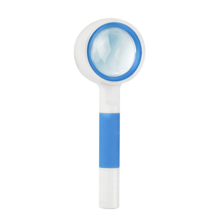 Hand-Held Reading Magnifier Glass Lens Anti-Skid Handle Old Man Reading Repair Identification Magnifying Glass, Specification: 37mm 16 Times (Blue White)
