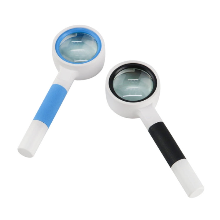 Hand-Held Reading Magnifier Glass Lens Anti-Skid Handle Old Man Reading Repair Identification Magnifying Glass, Specification: 37mm 16 Times (Blue White)