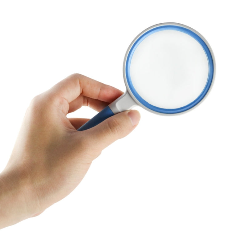 Hand-Held Reading Magnifier Glass Lens Anti-Skid Handle Old Man Reading Repair Identification Magnifying Glass, Specification: 100mm 3 Times (Black White)