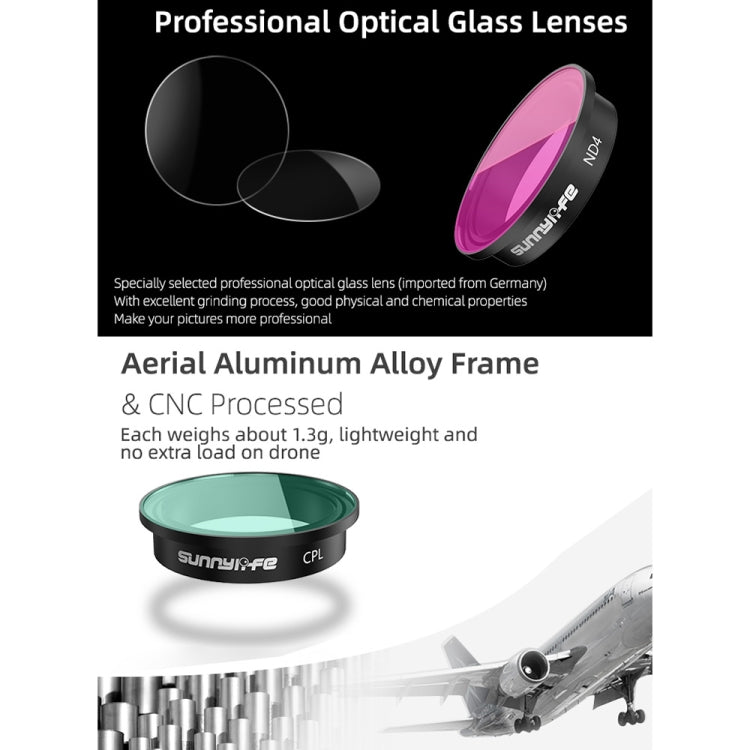 Sunnylife Camera Lens Filters For DJI FPV, Model: CPL+ND8+ND16