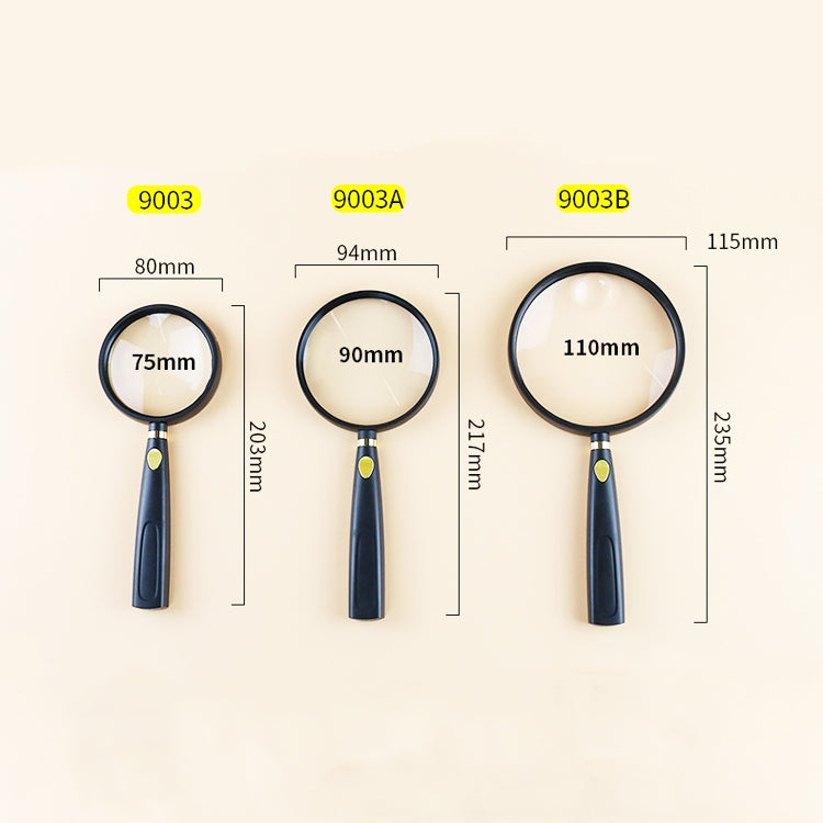 2 PCS Children Science Education Elderly Reading Hand-Held Magnifying Glass, Specification: 90mm