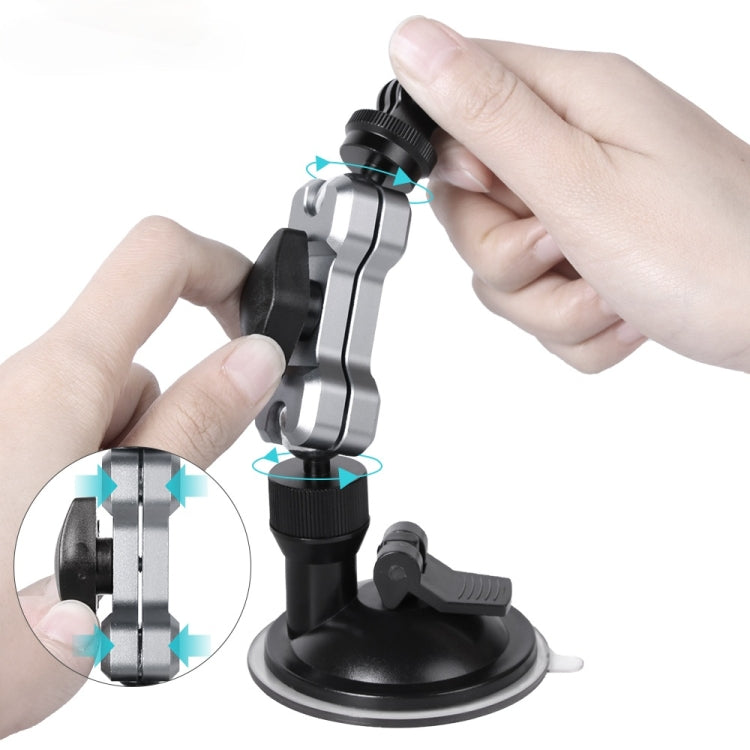 Sunnylife TY-Q9415 Aluminum Alloy Phone Holder Car Suction Cup Bracket Holder for GoPro Hero11 Black / HERO10 Black /9 Black /8 Black /7 /6 /5 /5 Session /4 Session /4 /3+ /3 /2 /1, DJI Osmo Action and Other Action Cameras, Colour: Bracket