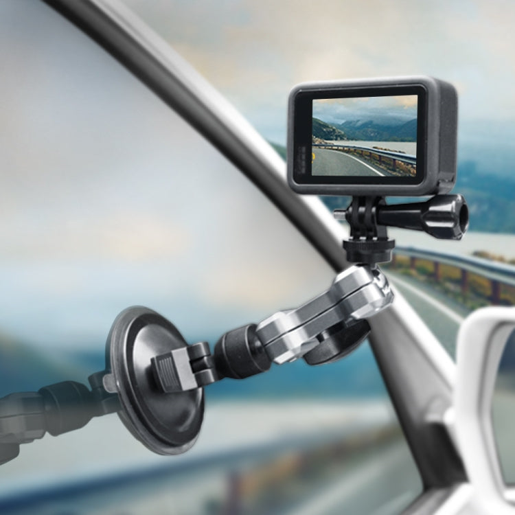 Sunnylife TY-Q9415 Aluminum Alloy Phone Holder Car Suction Cup Bracket Holder for GoPro Hero11 Black / HERO10 Black /9 Black /8 Black /7 /6 /5 /5 Session /4 Session /4 /3+ /3 /2 /1, DJI Osmo Action and Other Action Cameras, Colour: Bracket