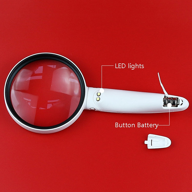 3.5/5/11 Times Handheld Reading Magnifying Glass USB Charging With 2 LED Light Magnifier