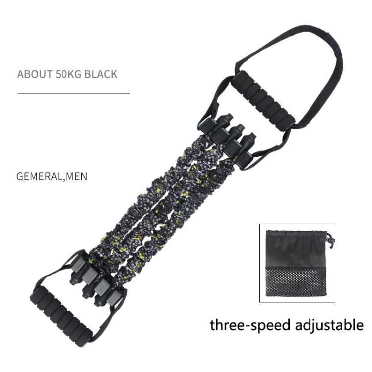 Home Fitness Chest Expander Multifunctional Arm Training High Elastic Pull Rope, Specification: 50kg (Lightning Black)