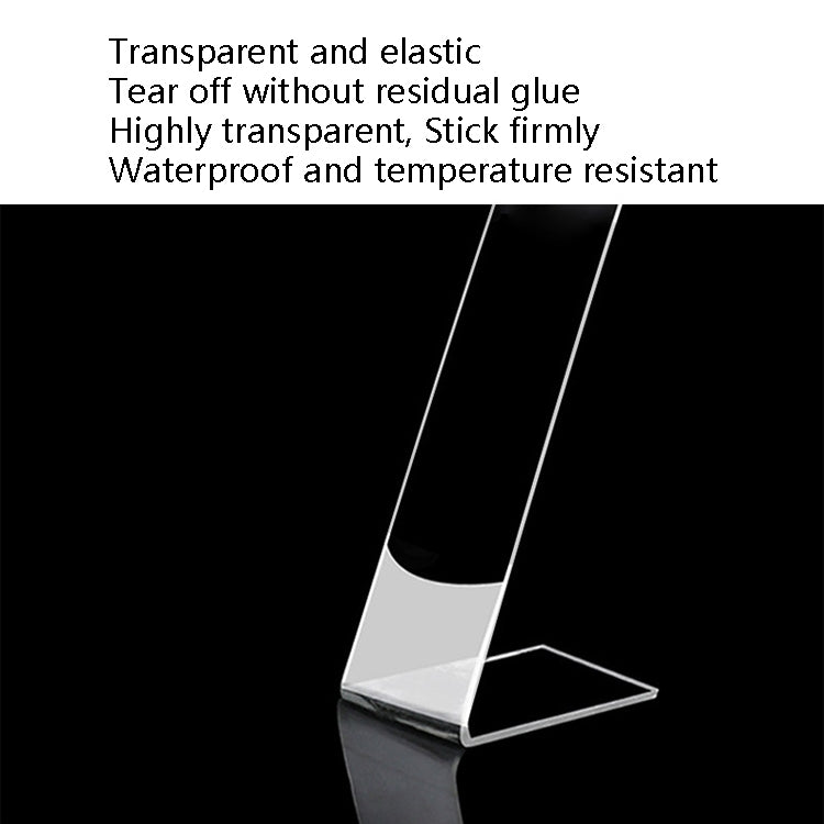 2 PCS 1x30x5000mm Transparent Double-Sided Adhesive Nanotic Tape Water Washing Non-Trace Tape