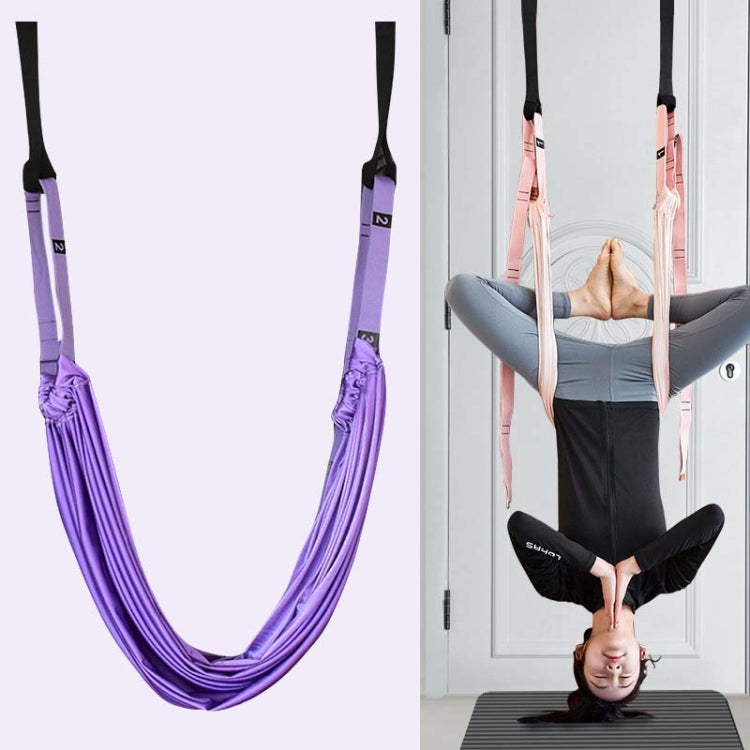 2 in 1 Home Yoga Hammock Indoor Stretching Sling Stretch Widening Yoga Strap + Door Buckle Storage Bag Set