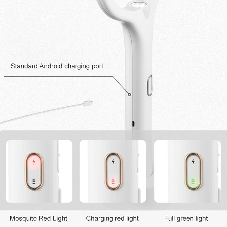 3 In 1 Adjustable Mosquito Killer Angle Electric Mosquito Swatter USB Rechargeable Household Mosquito Killer(White)