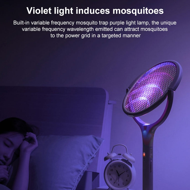 3 In 1 Adjustable Mosquito Killer Angle Electric Mosquito Swatter USB Rechargeable Household Mosquito Killer(White)