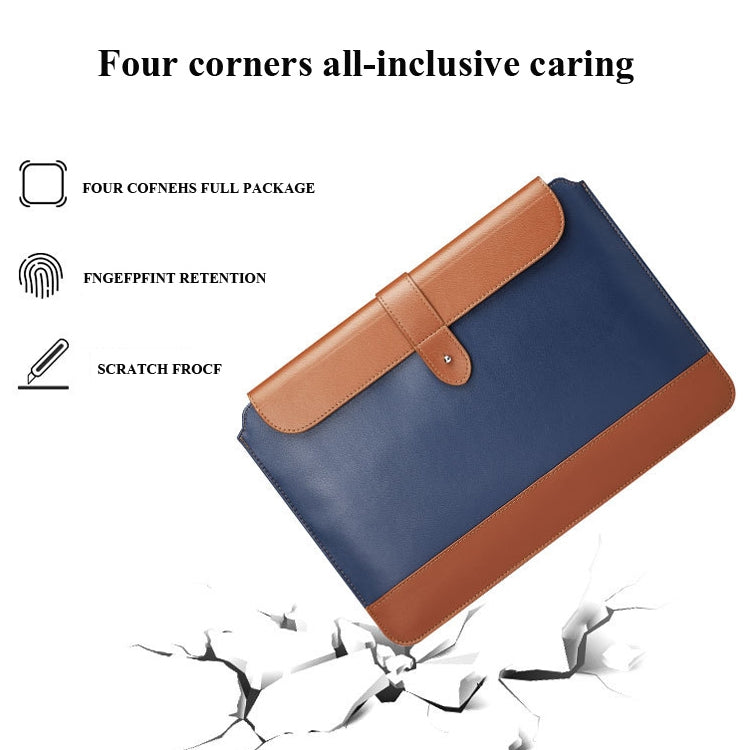 Horizontal Microfiber Color Matching Notebook Liner Bag, Style: Liner Bag (Black + Brown), Applicable Model: 11  -12 Inch