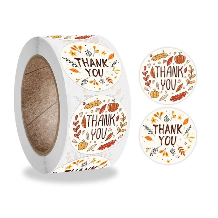 10 Rolls K-54 Thank You Floral Gift Decoration Sticker Label, Size: 2.5cm