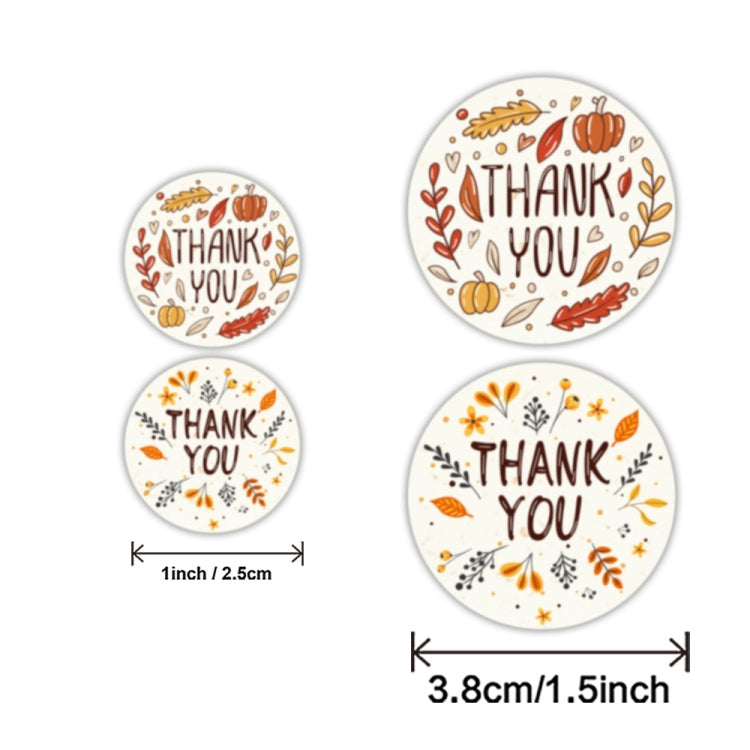 10 Rolls K-54 Thank You Floral Gift Decoration Sticker Label, Size: 2.5cm