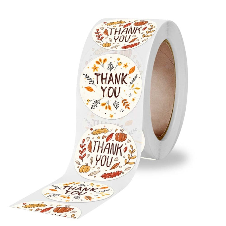 10 Rolls K-54 Thank You Floral Gift Decoration Sticker Label, Size: 2.5cm