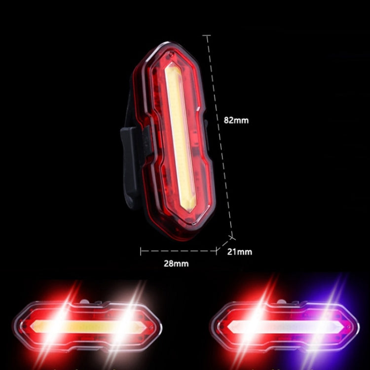 USB Rechargeable Bicycle Night Riding High-Bright Taillight, Colour: DT-6001B Red White Light