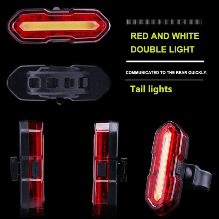 USB Rechargeable Bicycle Night Riding High-Bright Taillight, Colour: DT-6001B Red White Light