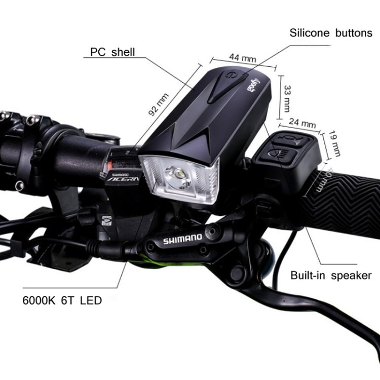 GOOFY DT-6103 Bicycle Horn Light Mountain Bike Front Light Warning Light Specification: Battery (3 Watt Red)