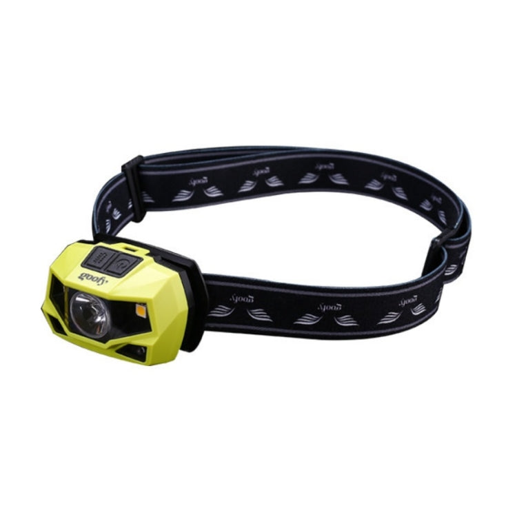 GOOFY Strong Light LED Headlight Wild Fishing Running Sports Headlight, Colour: Battery Normal DT-7606 Green