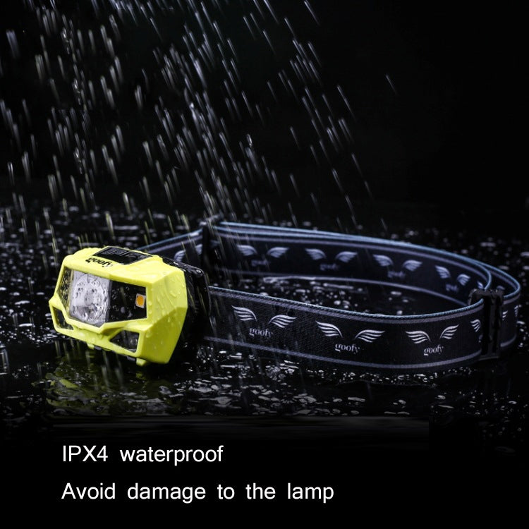 GOOFY Strong Light LED Headlight Wild Fishing Running Sports Headlight, Colour: Battery Normal DT-7606 Green