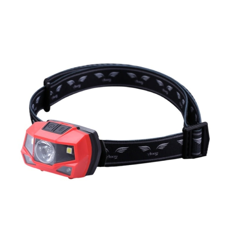 GOOFY Strong Light LED Headlight Wild Fishing Running Sports Headlight, Colour: Battery Sensing DT-7607A Red