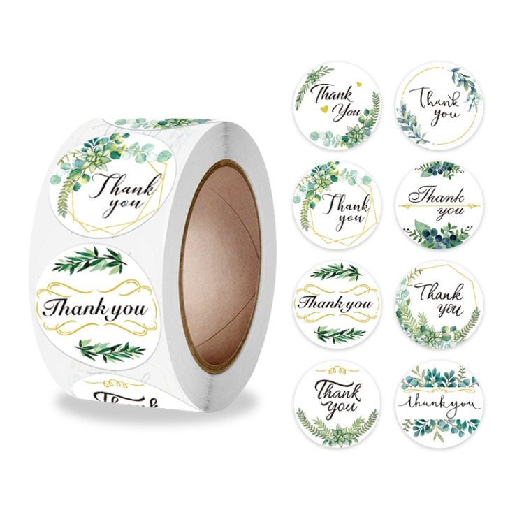 10 Rolls Thank You Floral Sticker Wedding Gift Decoration Label, Size: 2.5cm / 1inch