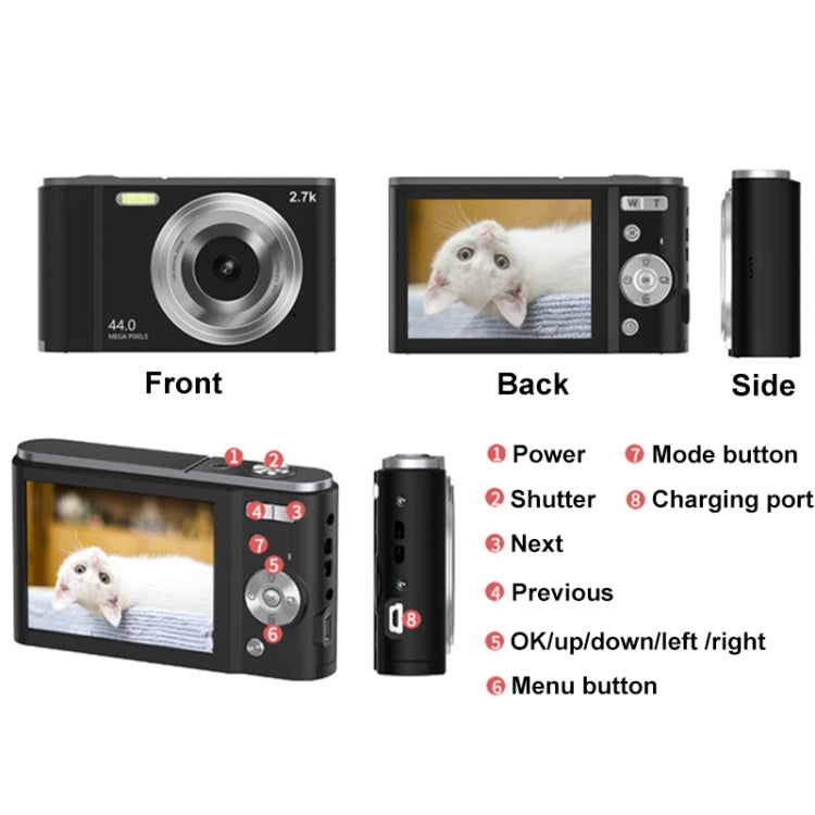 DC303A 2.8-Inch 4K 16X Zoom HD Digital Camera Mini Children Photography Camera AU Plug