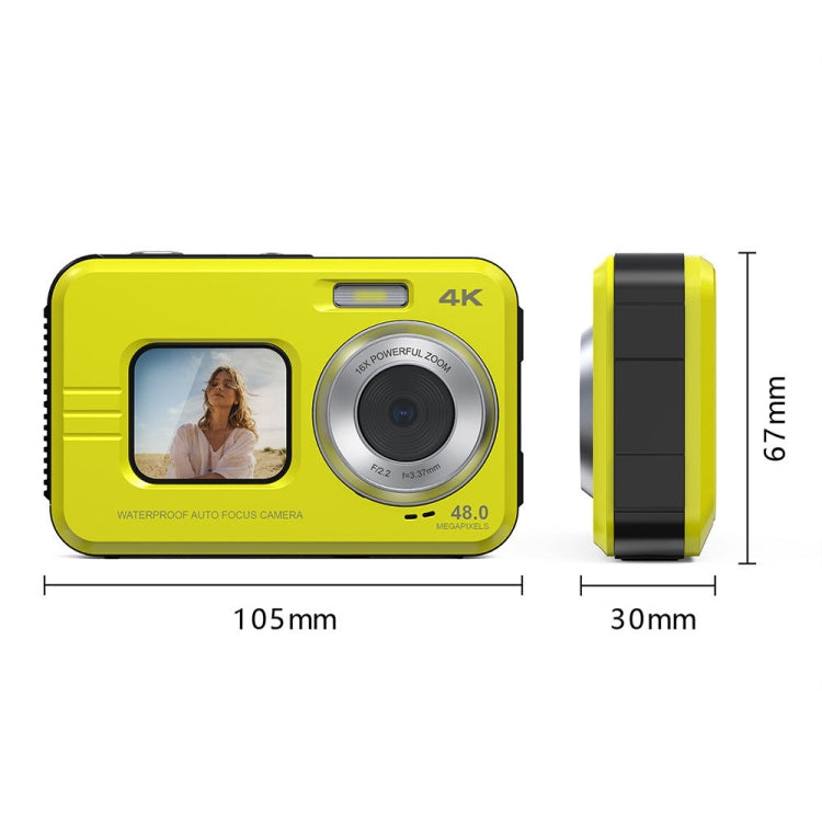 WDC901 3.5m Waterproof 48MP HD Dual Screen Outdoor Sports Digital Camera US Plug