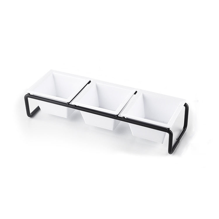 Stainless Steel Bar Plastic Fruit Plate Rack, without Fruit Dish, Grid Number:3 Grids