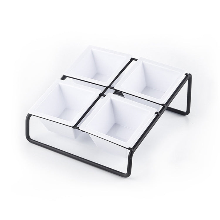 Stainless Steel Bar Plastic Fruit Plate Rack, without Fruit Dish, Grid Number:4 Grids