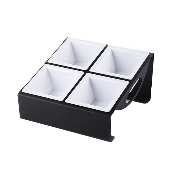 Stainless Steel Bar Plastic Fruit Plate Rack, without Fruit Dish, Grid Number:4 Grids