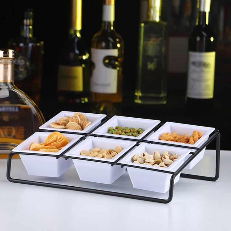 Stainless Steel Bar Plastic Fruit Plate Rack, without Fruit Dish, Grid Number:4 Grids