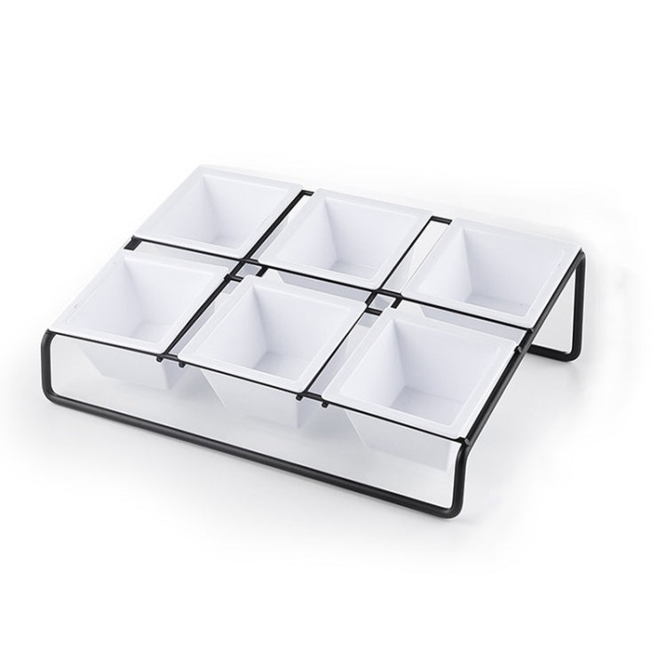 Stainless Steel Bar Plastic Fruit Plate Rack, without Fruit Dish, Grid Number:6 Grids