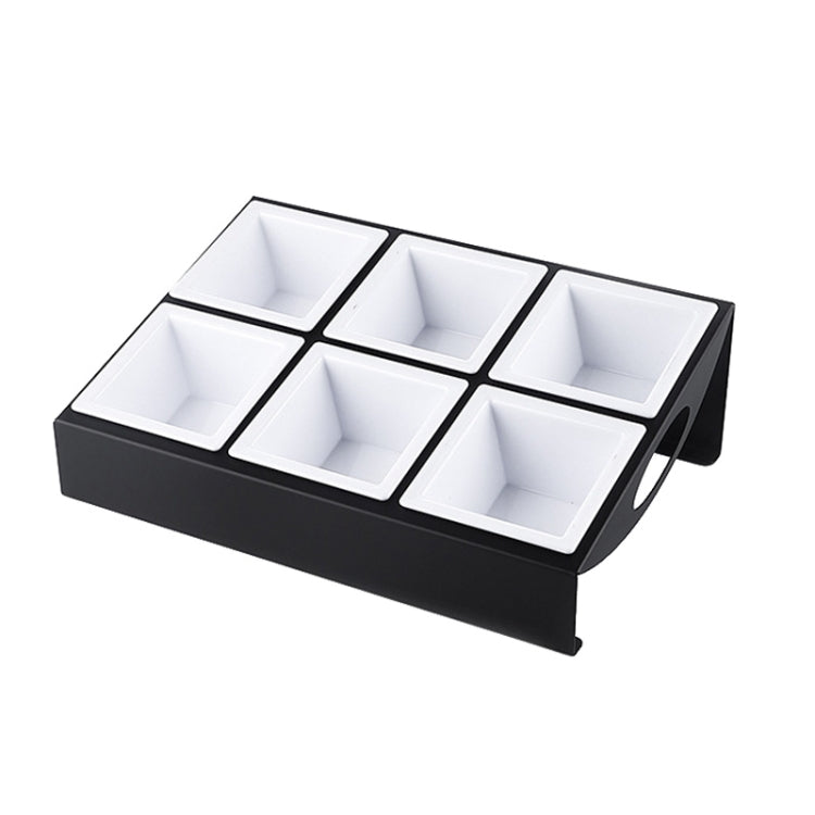 Stainless Steel Bar Plastic Fruit Plate Rack, without Fruit Dish, Grid Number:6 Grids