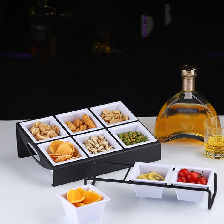 Stainless Steel Bar Plastic Fruit Plate Rack, without Fruit Dish, Grid Number:6 Grids