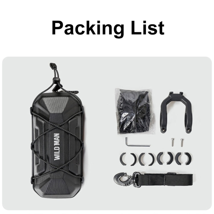 WILD MAN XT17 2L Bicycle EVA Hard Shell Front Bag Outdoor Cycling Handlebar Bag - Black
