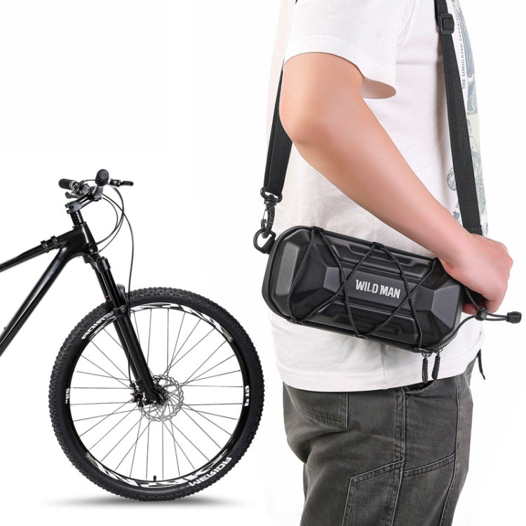 WILD MAN XT17 2L Bicycle EVA Hard Shell Front Bag Outdoor Cycling Handlebar Bag - Black