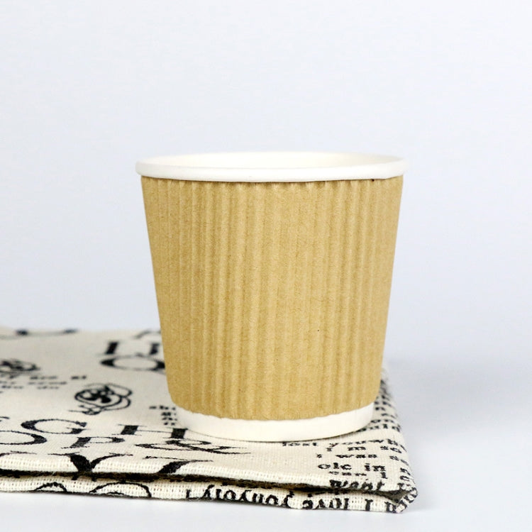 100 PCS 4oz Corrugated Cowhide Thickened kraft Paper Corrugated Coffee Cup