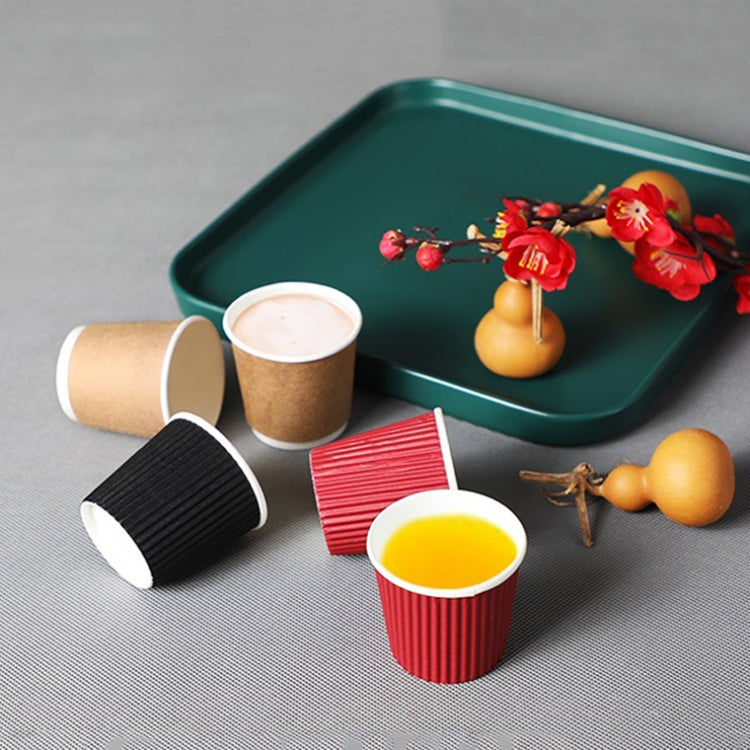 100 PCS 12oz Cattle Card Thickened kraft Paper Corrugated Coffee Cup