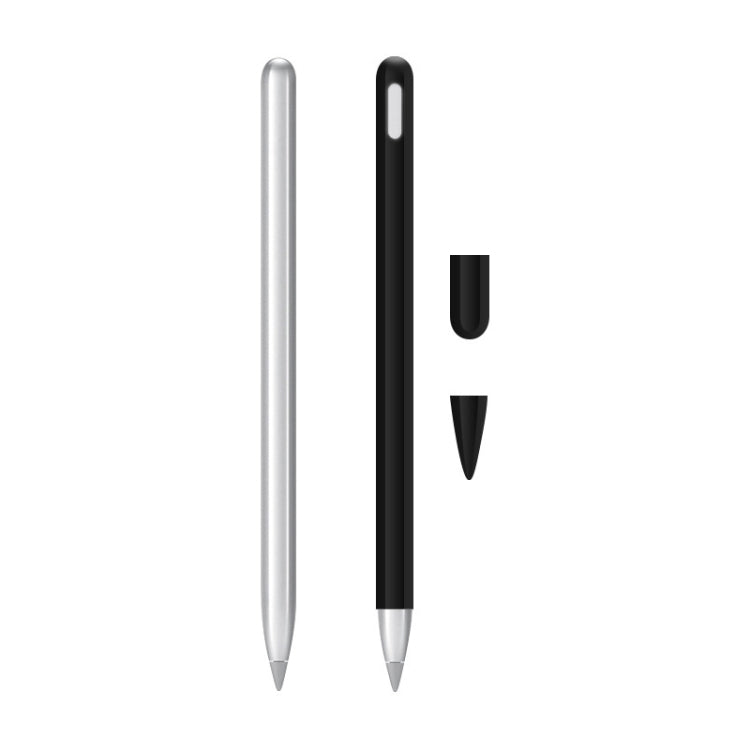 2 Sets 3 In 1 Stylus Silicone Protective Cover + Two-Color Pen Cap Set For Huawei M-Pencil