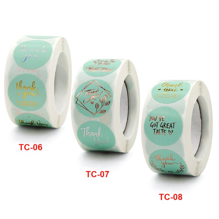 5 Rolls Hot Stamping Thank You Sticker Envelope Seal Sticker Commodity Gift Decoration Label