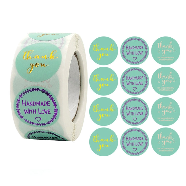 5 Rolls Hot Stamping Thank You Sticker Envelope Seal Sticker Commodity Gift Decoration Label, Size: 2.5cm / 1inch
